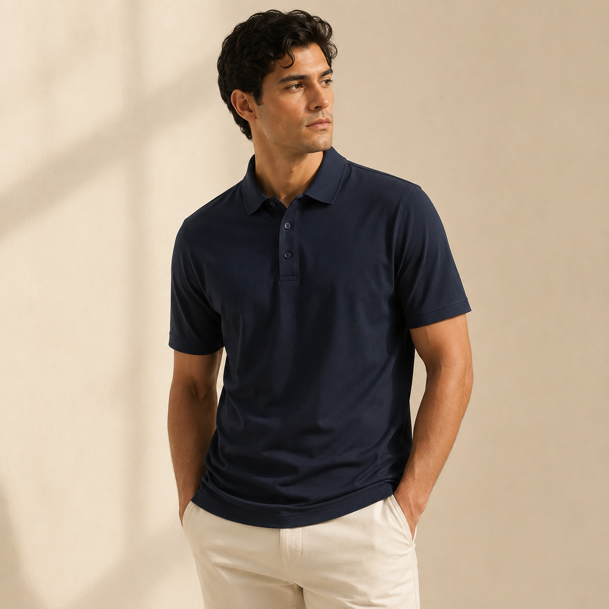 Premium Cotton Polo Navy fit image